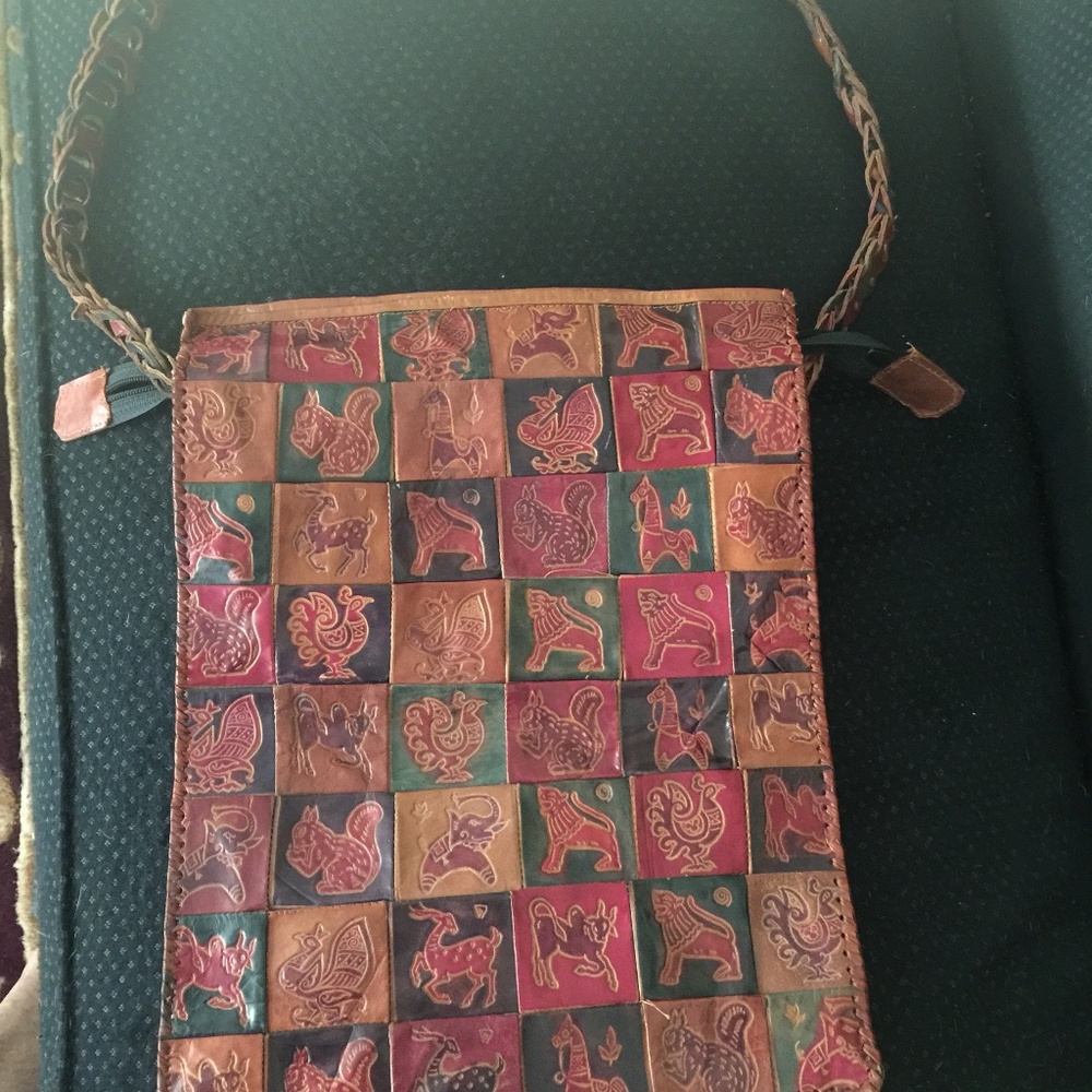 Animal Pictured Leather Tote Bag